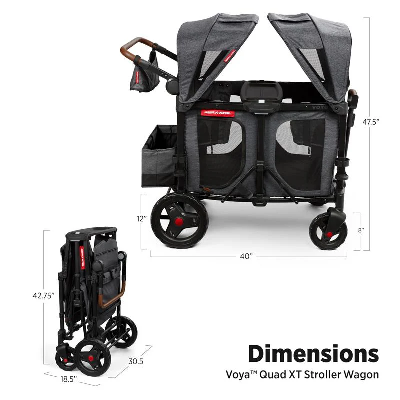 Radio Flyer - Voya XT Baby Stroller Wagon, Gray - Image 4