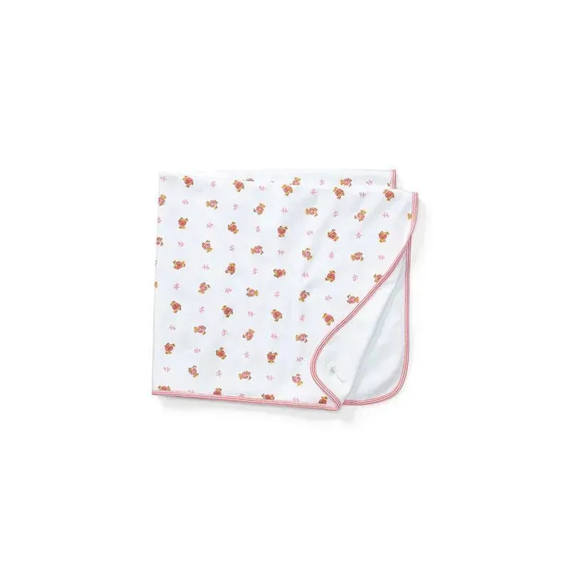 Ralph Lauren 100% Cotton Reversible Polo Bear Baby Blanket,Pink - Image 2
