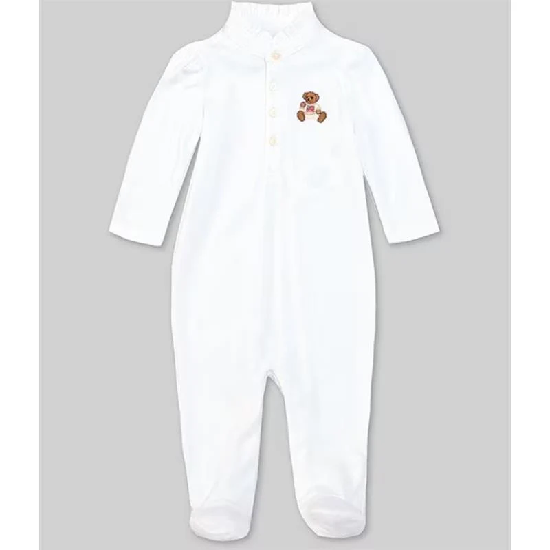Ralph Lauren Baby - Baby Girls Long-Sleeve Polo Bear Footie Coverall