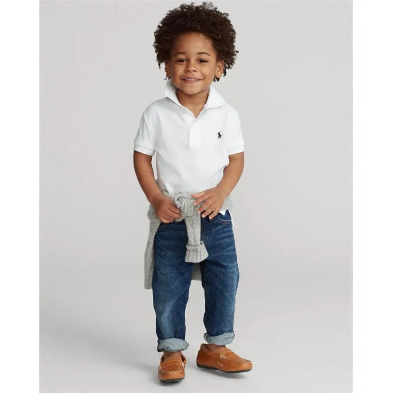 Ralph Lauren Baby - Boy Performance Jersey Polo Shirt, White - Image 2