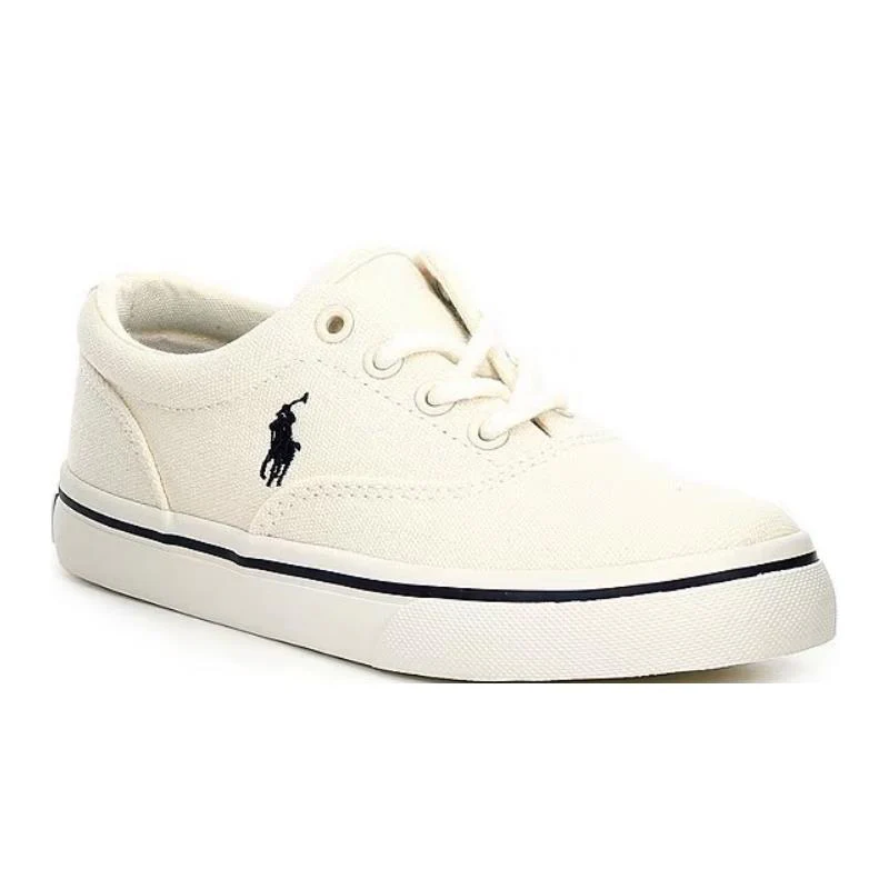 Ralph Lauren Baby - Boy Vulcanized Keaton Cream Canvas W/ Navy