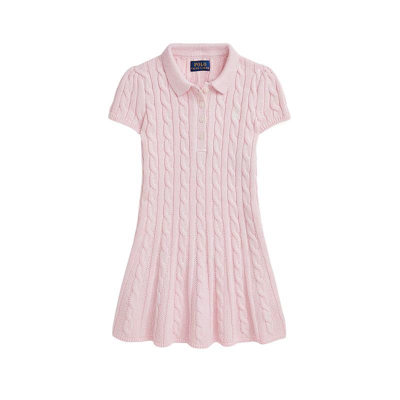 Ralph Lauren Baby - Girl Short Sleeve Cotton Cable Dress Pink