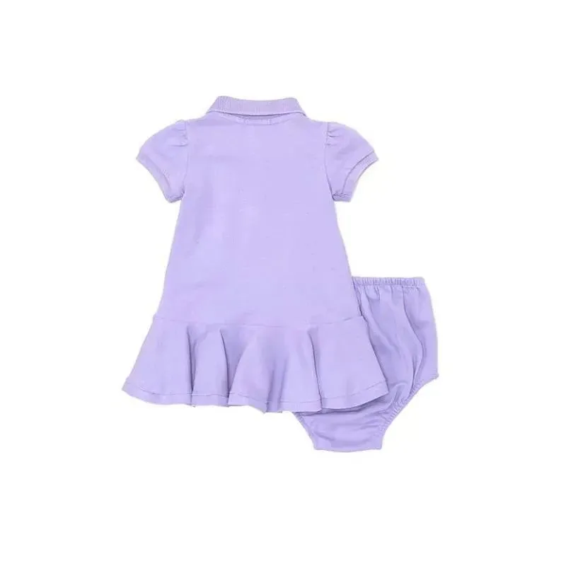 Ralph Lauren Baby - Girls Puffed-Sleeve Drop-Waist Mesh Dress - Image 2