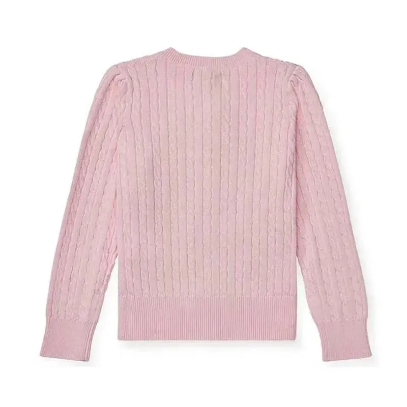 Ralph Lauren Baby - Long-Sleeve Cashmere Cable Knit Cardigan Sweater Pink - Image 2