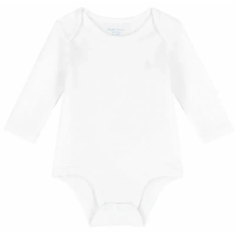 Ralph Lauren Baby - Long-Sleeve Crewneck Bodysuit, White