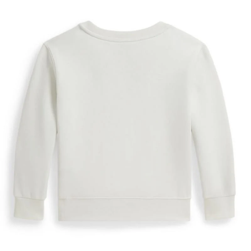Ralph Lauren Baby Long-Sleeve Graphic Fleece Novelty Polo Bear Sweatshirt, Deckwash White - Image 2