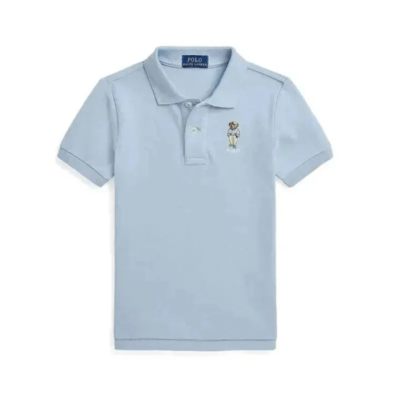 Ralph Lauren Baby - Short-Sleeve Basic Mesh Novelty Bear Graphic Polo, Blue Hmngway Bear