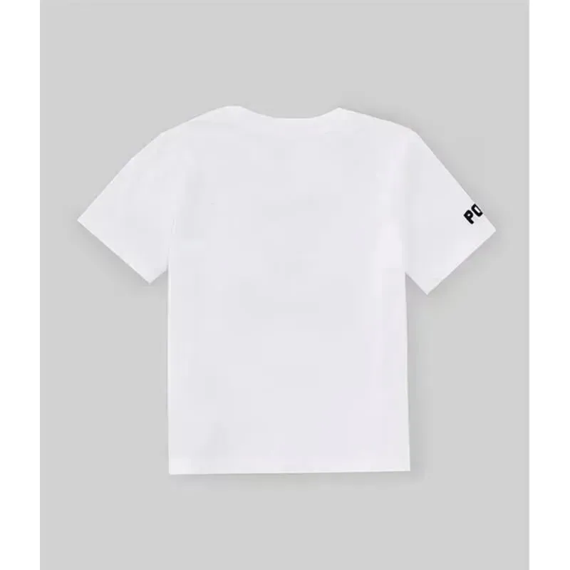 Ralph Lauren Baby - Short-Sleeve Cotton Knit Bear Graphic T-Shirt, White - Image 2