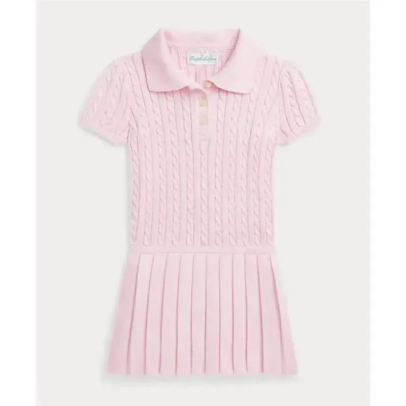 Ralph Lauren Baby - Short-Sleeve Cotton Mini Cable Knit Polo Dress