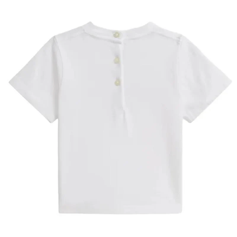 Ralph Lauren Baby Short-Sleeve Jersey Knit Polo Bear Graphic T-Shirt, White - Image 2