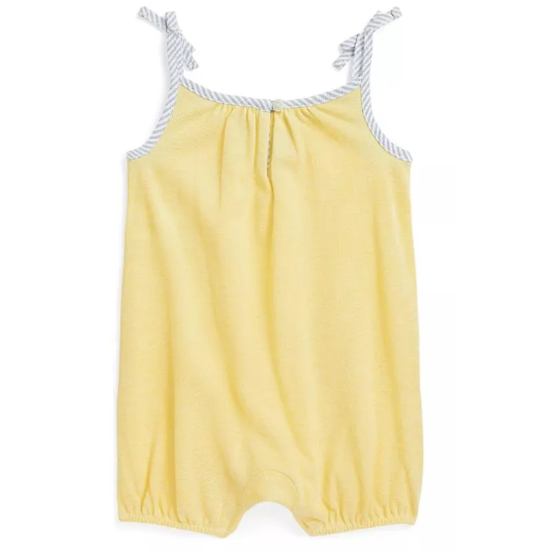 Ralph Lauren Baby - Sleeveless Oxford Mesh Tank Bubble Shortall, Yellow - Image 2