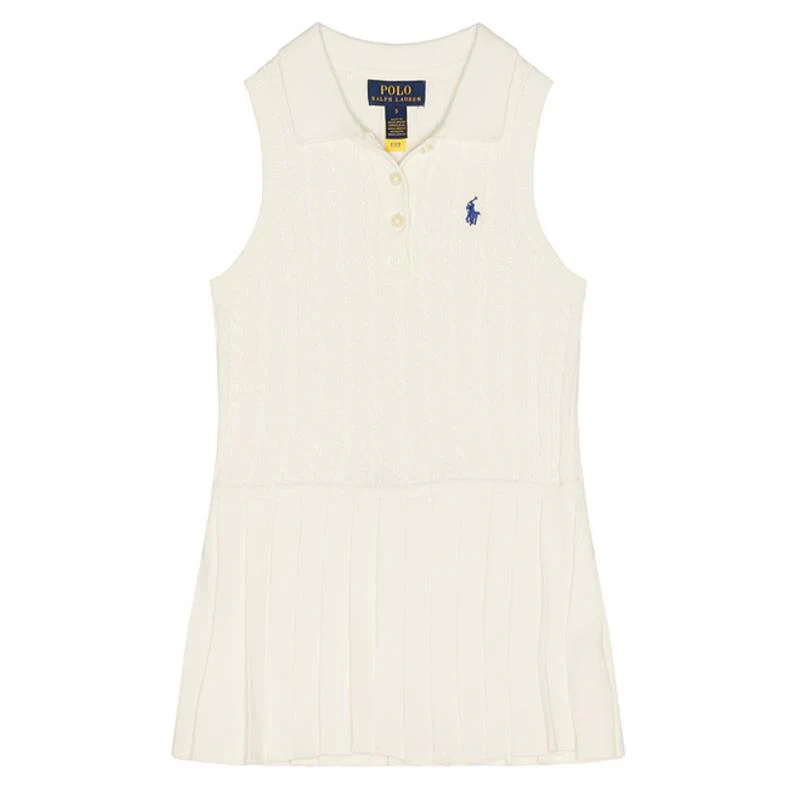 Ralph Lauren Baby Sleevleshort Sleeve Cotton Mini Cable Collared Dreshort Sleeve, Deckwash White