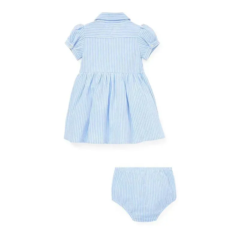 Ralph Lauren - Striped Knit Oxford Dress, Harbor Island Blue/White - Image 2