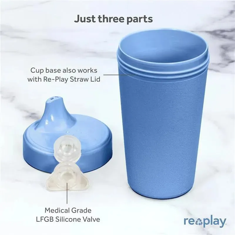 Re Play - 10oz Reusable Spill Proof Cups for Kids, Denim - Image 2