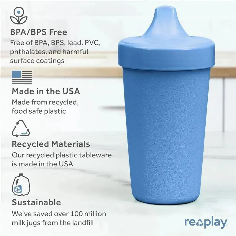 Re Play - 10oz Reusable Spill Proof Cups for Kids, Denim - Image 6