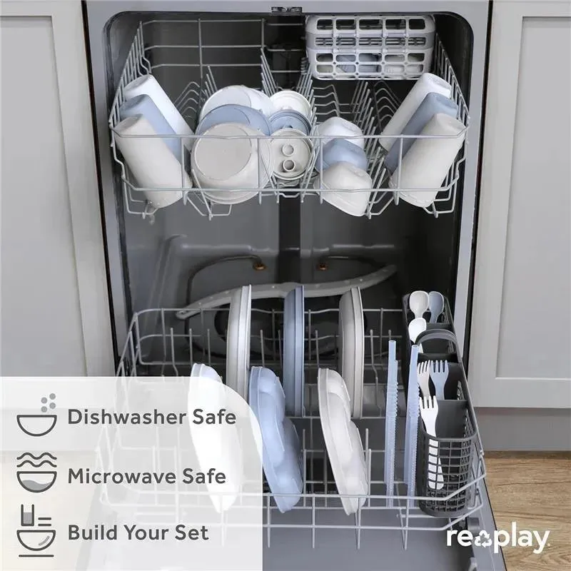 Re Play - 10oz Reusable Spill Proof Cups for Kids, Grey - Image 2