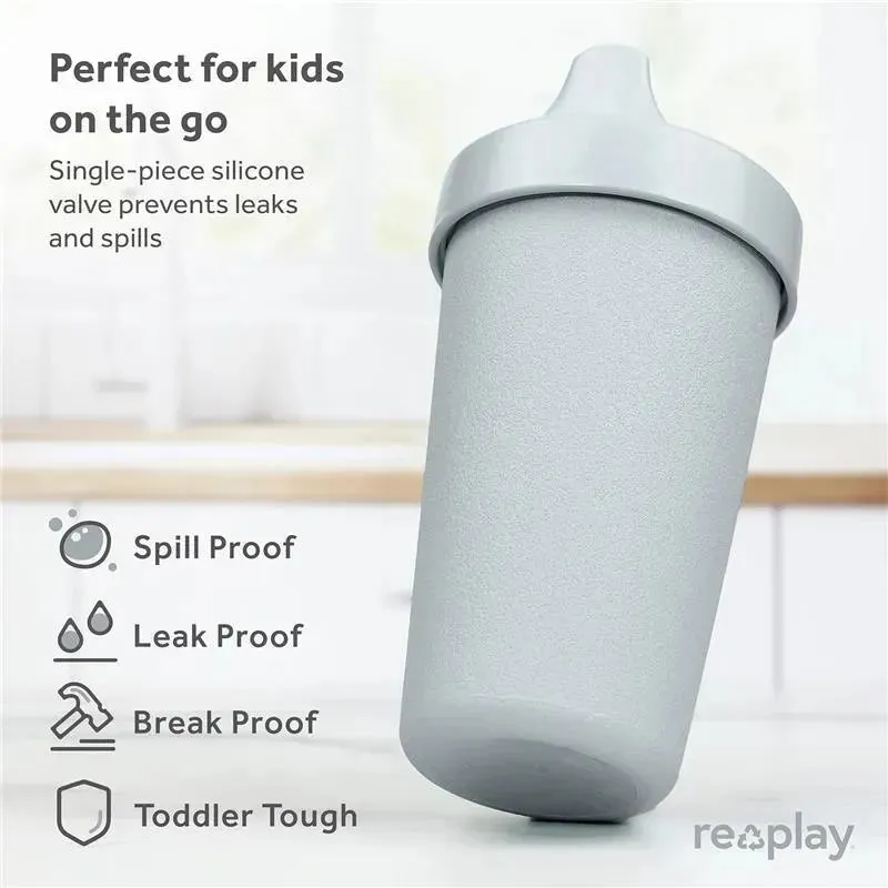 Re Play - 10oz Reusable Spill Proof Cups for Kids, Grey - Image 5