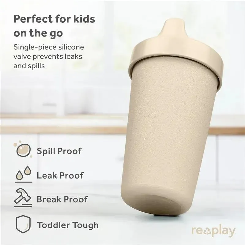 Re Play - 10oz Reusable Spill Proof Cups for Kids, Sand - Image 4