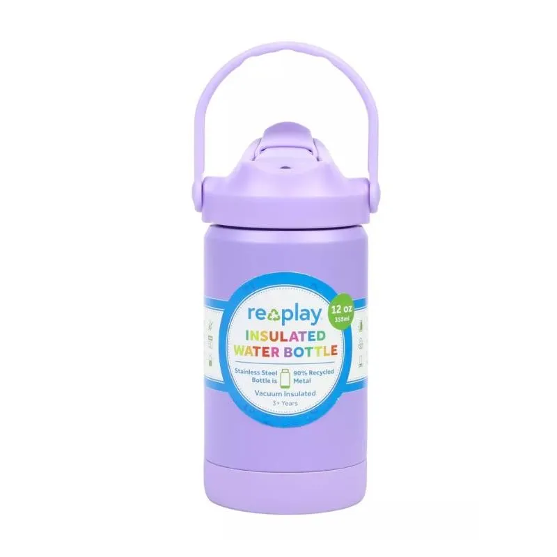 Re-Play - 12 Oz Insulated Recycled Stainless Steel Water Bottle, Lavender