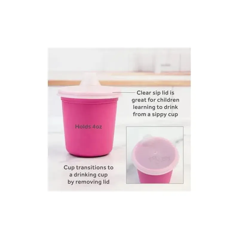 Re Play - 5Pk Tiny Dining Set Feeding Supplies for Babies and Toddlers, Bright Pink - Image 2