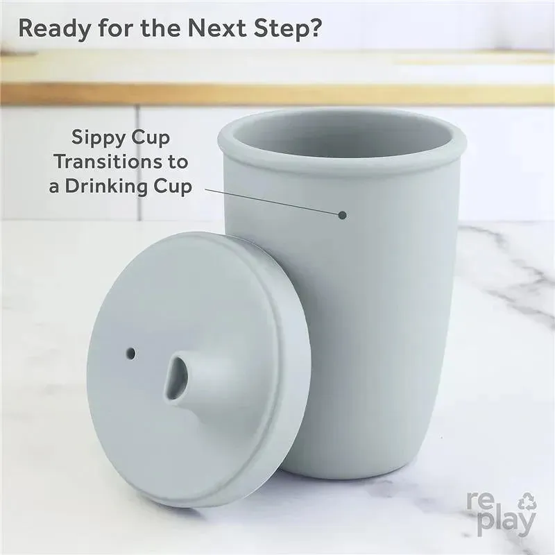 Re Play - 8Oz Sustainables Silicone Sippy Cup for Toddlers, Grey - Image 2