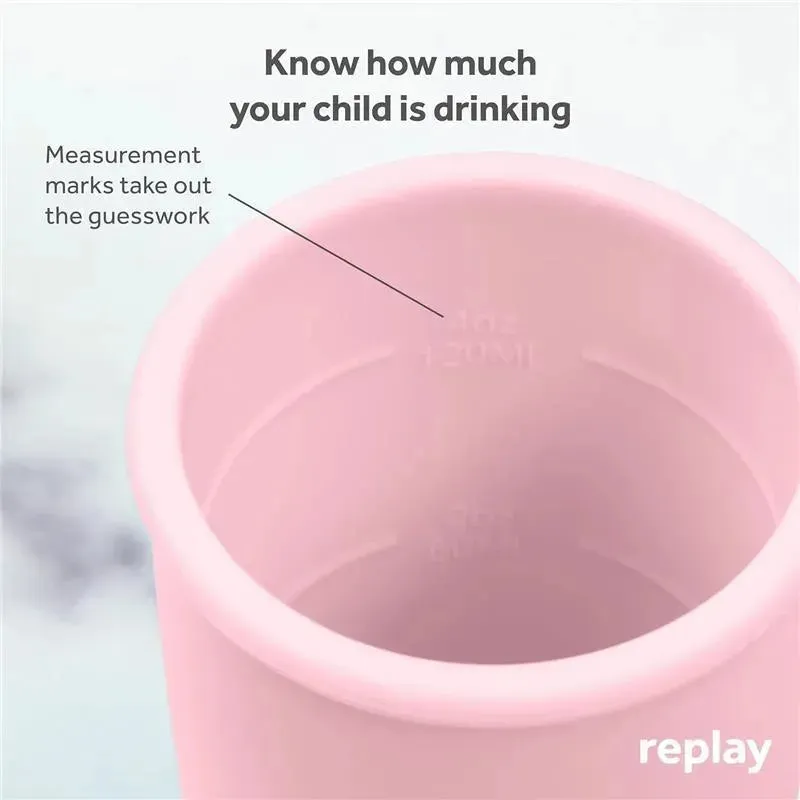 Re Play - 8Oz Sustainables Silicone Sippy Cup for Toddlers, Ice Pink - Image 4