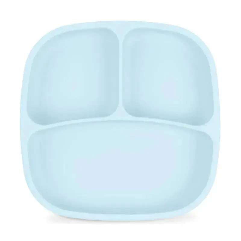 Re Play - Silicone Suction Divided Plate, Ice Blue
