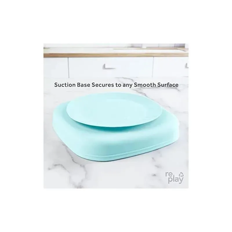 Re Play - Silicone Suction Divided Plate, Ice Blue - Image 3