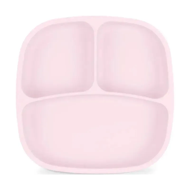 Re Play - Silicone Suction Divided Plate, Ice Pink