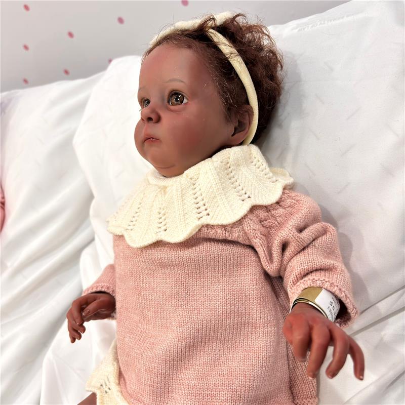 Reborn Baby Doll - African American Vinyl, Gael - Image 3