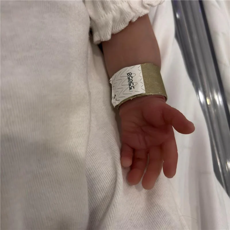 Reborn Baby Doll - Animatronic Model Silicone Baby Reborn Girl, Closed Eyes, Rooted Hair - Image 7