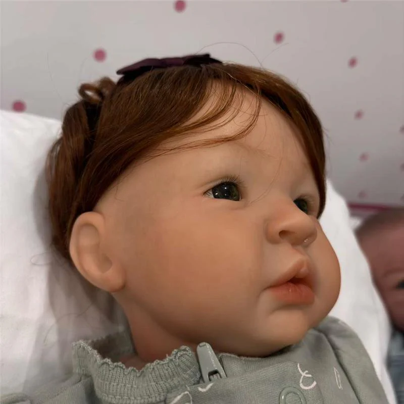 Reborn Baby Doll - White Vinyl & Auburn Hair, Shyann - Image 3