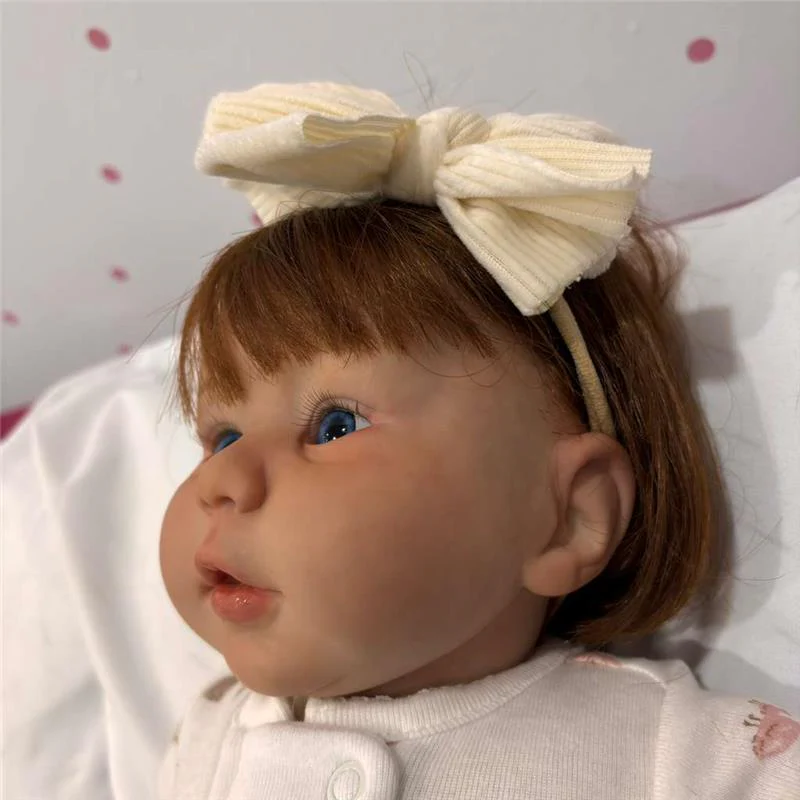 Reborn Baby Doll - White Vinyl & Rooted Hair Auburn, Kylin - Image 2