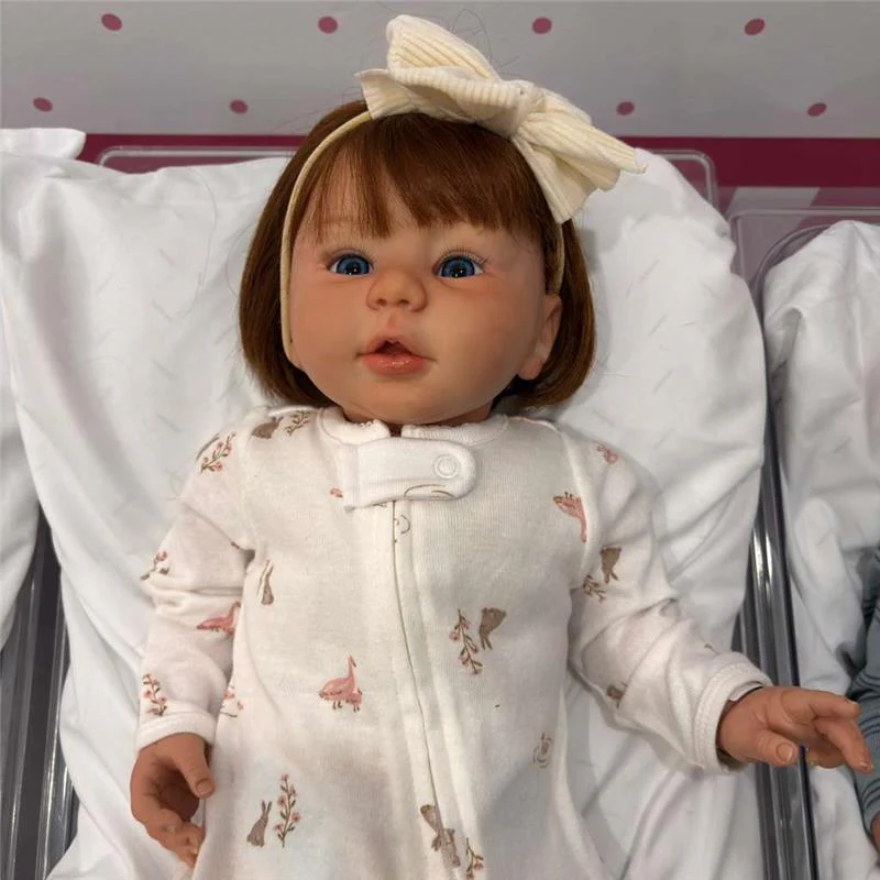 Reborn Baby Doll - White Vinyl & Rooted Hair Auburn, Kylin - Image 4