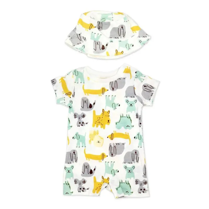 Rose Textile - 2Pk Baby Boys Dogs Romper Set