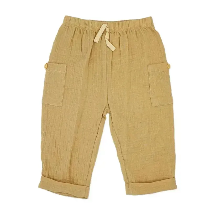 Rose Textile - 2Pk Baby Boys Gauze Pant Set, Demon Blue - Image 4