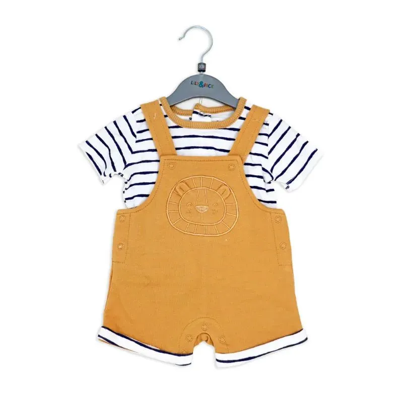 Rose Textile - 2Pk Baby Boy's Lion Dungaree Set - Image 2