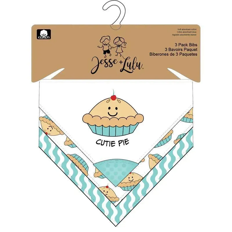 Rose Textile - 3 Pack Bandana Bibs, Cutie Pie - Image 2