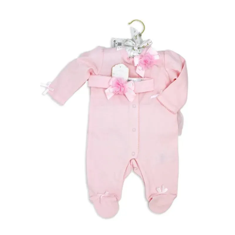 Rose Textile - 3Pk Baby Girls Pink Sleepsuit Set - Image 2