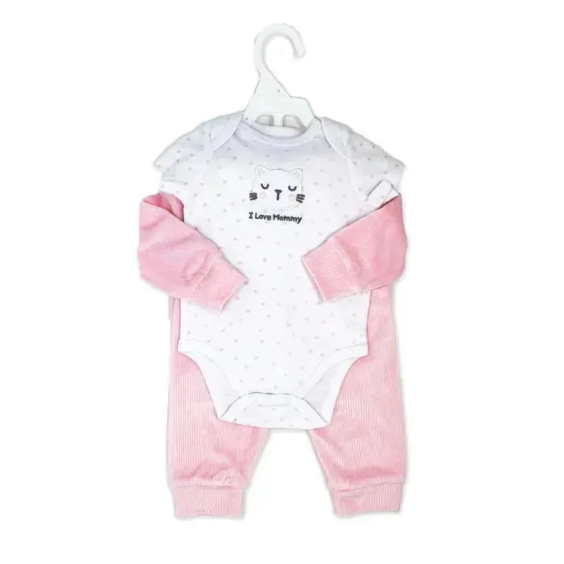 Rose Textile - 3Pk Velour Jacket Set, Pink I Love Mommy - Kitty - 3M - Image 2