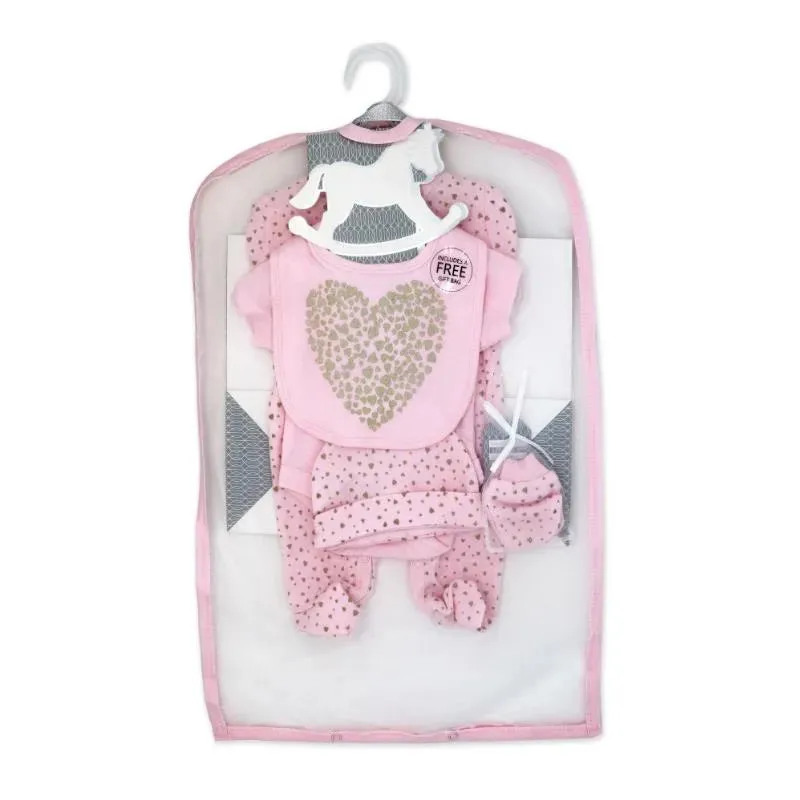 Rose Textile - 5Pk Baby Neutral Gold Heart Mesh Bag Set - Image 2