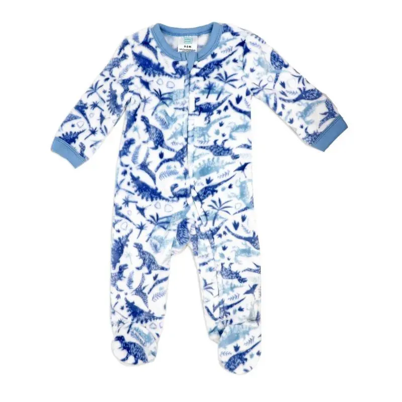 Rose Textile - Baby Boys Dinosaur Printed Fleece Sleeper