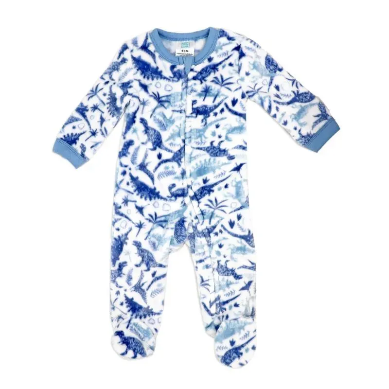 Rose Textile - Baby Boys Dinosaur Printed Fleece Sleeper