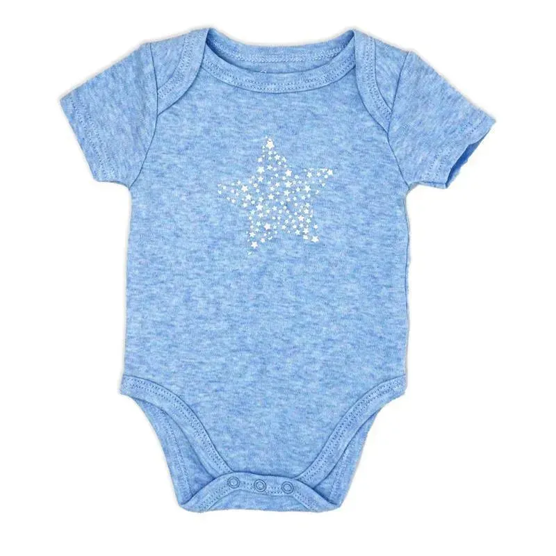 Rose Textiles - 100 % Organic 3 Pk Bodysuit, Blue - Image 3
