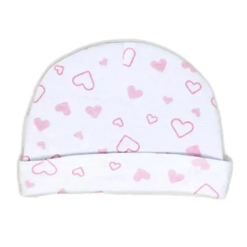 Rose Textiles - 100% Organic Cotton 5 Pack - Hat & Mitt Set, Pink Heart - Image 4