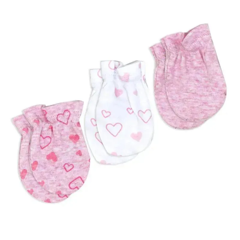 Rose Textiles - 100% Organic Cotton 5 Pack - Hat & Mitt Set, Pink Heart - Image 5