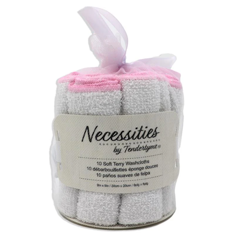 Rose Textiles - 10Pk Baby Washcloth Pink