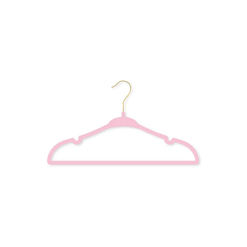 Rose Textiles 10Pk Hangers With Gold Hook, Pink - Image 2