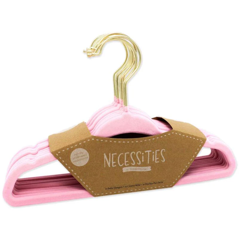 Rose Textiles 10Pk Hangers With Gold Hook, Pink - Image 3