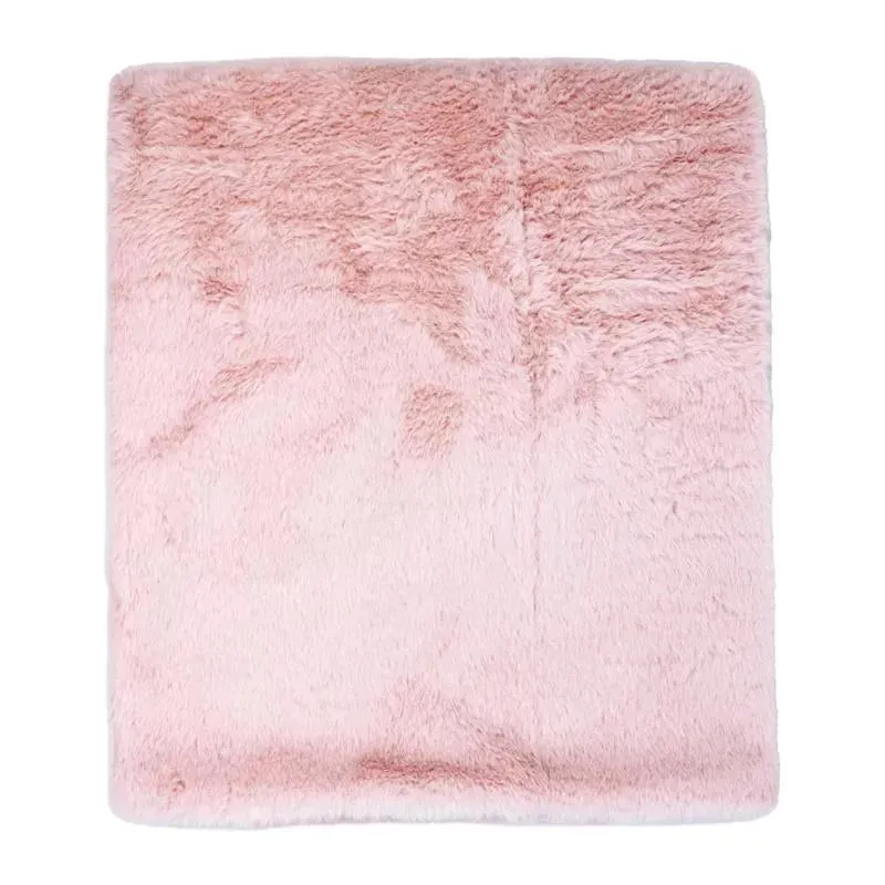 Rose Textiles - 2 Layer Faux Fur Plush Blanket, Pink - Image 3